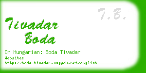 tivadar boda business card